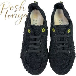 Vionic Beach Pismo Terrycloth Slip On Sneakers Black Boucle Size 7
